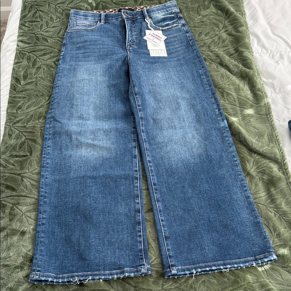 Wide Leg Blue Denim Jeans - Picture 1 of 6